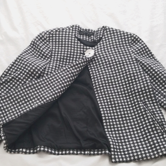 Zara Checkered Blazer Size S - Picture 1 of 14